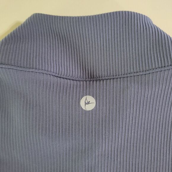 90 Degree By Reflex Womens Blue High Neck Ribbed Performance Jacket - Picture 14 of 16